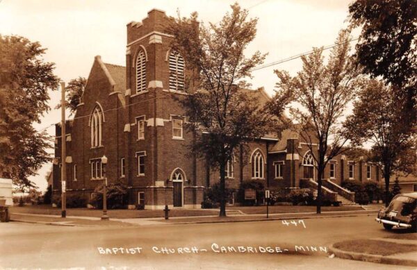 Cambridge Minnesota Baptist Church Real Photo Vintage Postcard AA87191