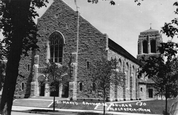 Alexandria Minnesota St Marys Catholic Church Real Photo Postcard AA87203