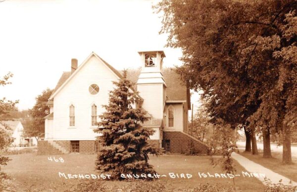 Bird Island Minnesota Methodist Church Real Photo Vintage Postcard AA87204