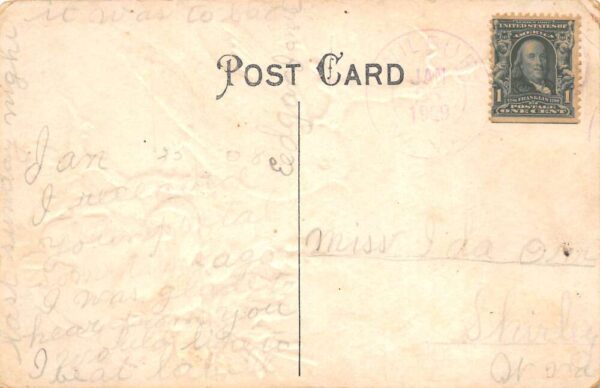 Wilbur West Virginia Greetings Bird and Yellow Rose Winter Glitter PC AA87225 - Image 2