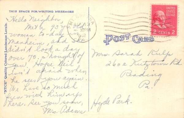 Manheim Pennsylvania Greetings Horse Wagons Hauling Hay Farming Postcard AA87229 - Image 2