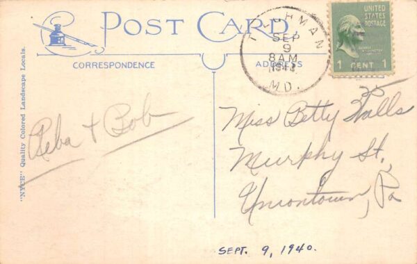 Tilghman Maryland Greetings Scenic View Linen Postcard AA87232 - Image 2