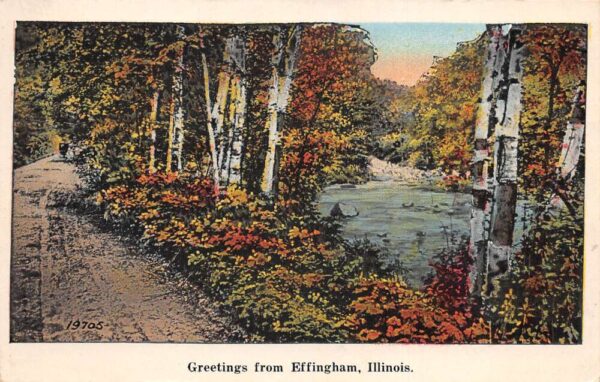 Effingham Illinois Greetings Scenic View Vintage Postcard AA87247