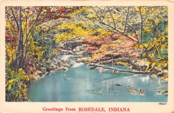 Rosedale Indiana Greetings Scenic View Vintage Postcard AA87249