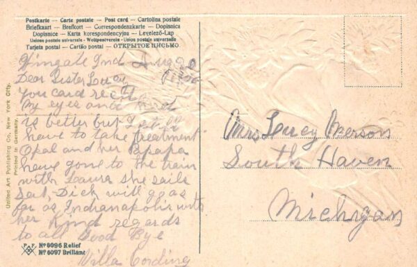 Wingate Indiana Greetings Flowers Glitter Postcard AA87306 - Image 2