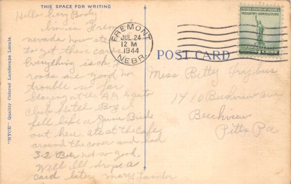 Missouri Valley Iowa Greetings Scenic View Vintage Postcard AA87310 - Image 2