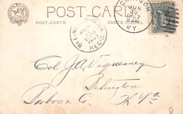 Grayson Kentucky Greetings Dressed Bird Smoking Cigar Vintage Postcard AA87318 - Image 2