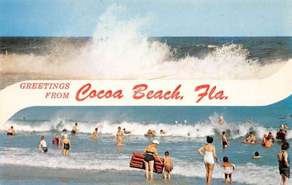 Cocoa Beach Florida Greetings From Cocoa Beach, Chrome, Vintage Postcard U20512