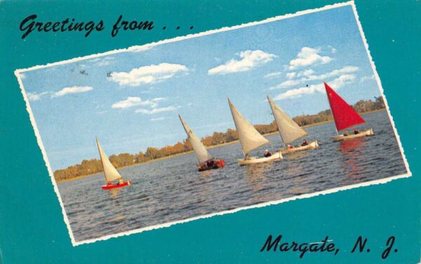 Margate New Jersey Greetings From Margate, Chrome, Vintage Postcard U20521