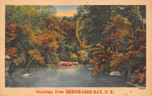 Bernhards Bay New York Greetings From Bernhards Bay, Color Linen, PC U20523