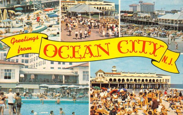 Ocean City New Jersey Greetings From Ocean City, Multi-View Chrome, PC U20546