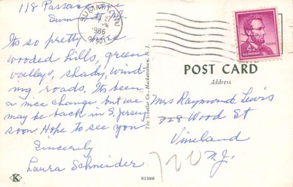 Summit New Jersey Greetings From Summit, Chrome, Vintage Postcard U20549 - Image 2