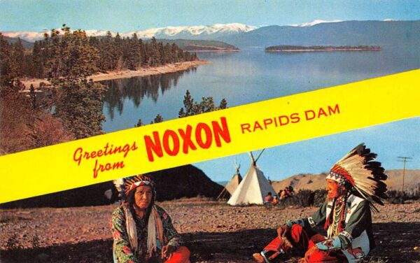 Noxon Montana Greetings From Noxon Rapids Dam, Chrome, Vintage Postcard U20555