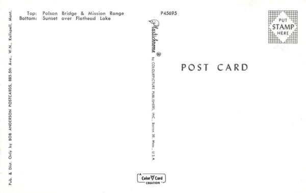 Polson Montana Greetings From Polson, Chrome, Vintage Postcard U20569 - Image 2