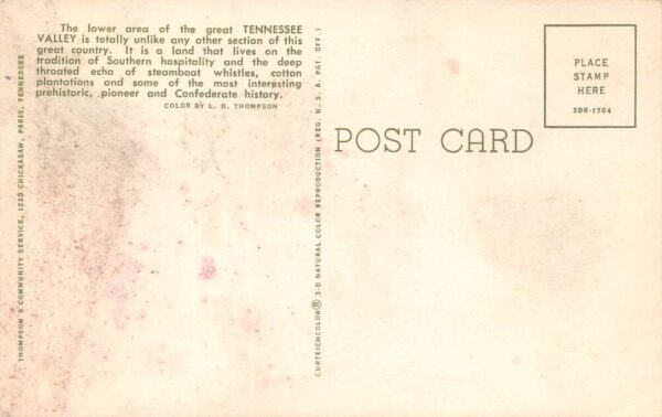 Paris Tennessee Greetings From Paris, Chrome, Vintage Postcard U20581 - Image 2