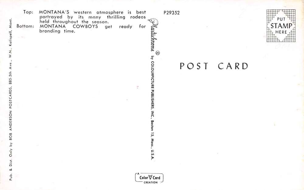 Miles City Montana Greetings From Miles City, Montana Cowboys, Postcard U20594 - Image 2