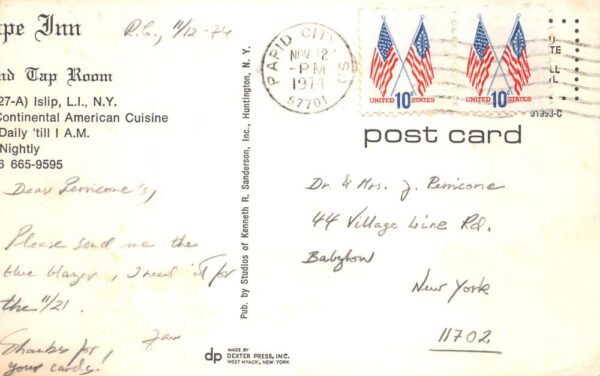 Islip Long Island New York Seascape Inn Dining Room Vintage Postcard AA87502 - Image 2