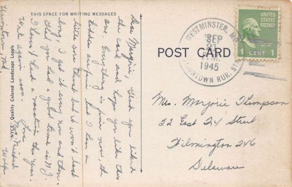 Uniontown Maryland Greetings Farming Scene Cows Postcard AA87508 - Image 2