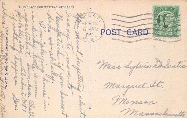 Liberty Mississippi Greetings Road Scenic View Vintage Postcard AA87511 - Image 2