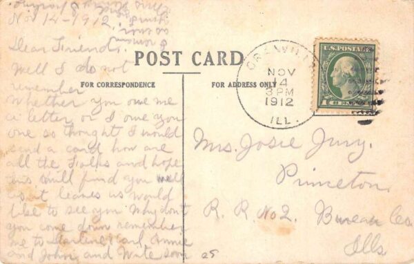 Granville Illinois Greetings Dutch Girl Vintage Postcard AA87525 - Image 2