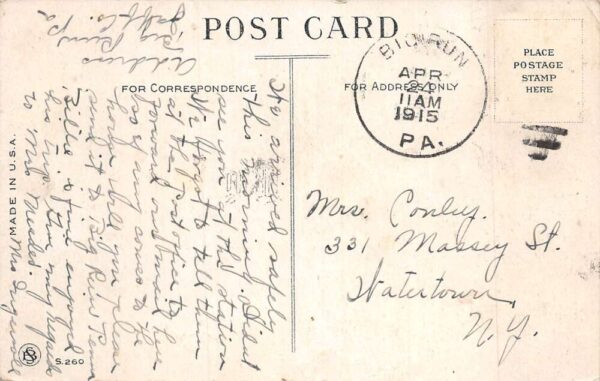 Big Run Pennsylvania Greetings Pennant Flag Fishing Scene Postcard AA87537 - Image 2