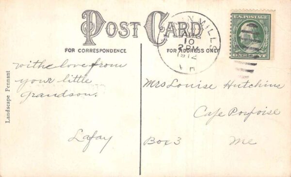Berlin Mills New Hampshire Greetings Pennant Flag Canoeing Postcard AA87539 - Image 2