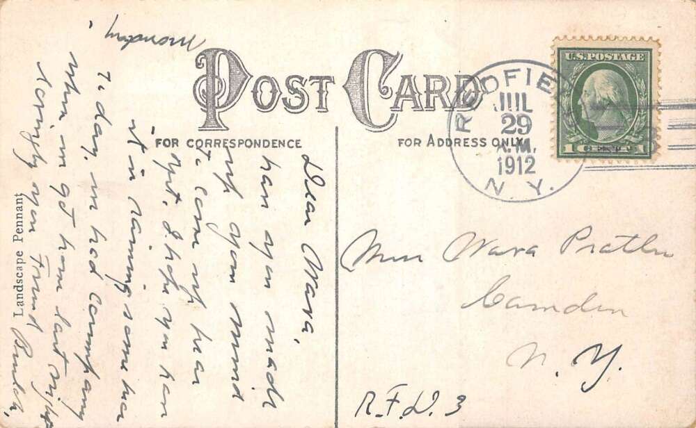 Redfield New York Greetings Pennant Flag Vintage Postcard AA87542 - Image 2