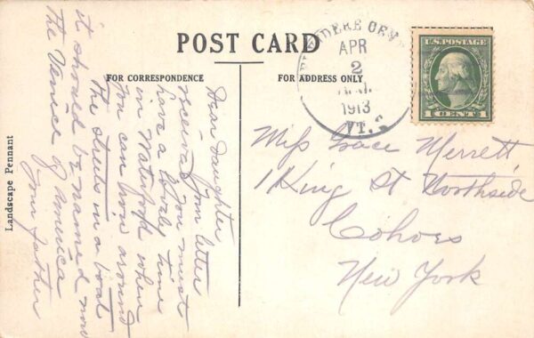 Belvidere Vermont Greetings Pennant Flag Vintage Postcard AA87544 - Image 2