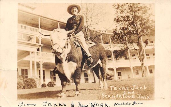 Texas Jack and Scandalous John to 1939 NY Worlds Fair Real Photo PC AA101084