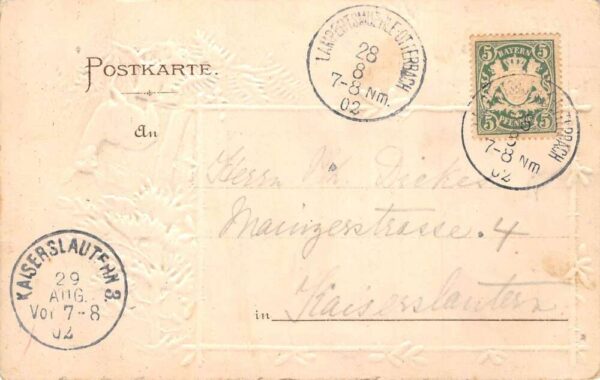 Otterberg Germany Birds Eye View Deer Border Vintage Postcard AA101089 - Image 2