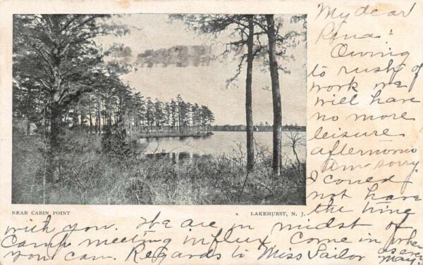 Lakehurst New Jersey Near Cabin Point Scenic View Vintage Postcard AA101092