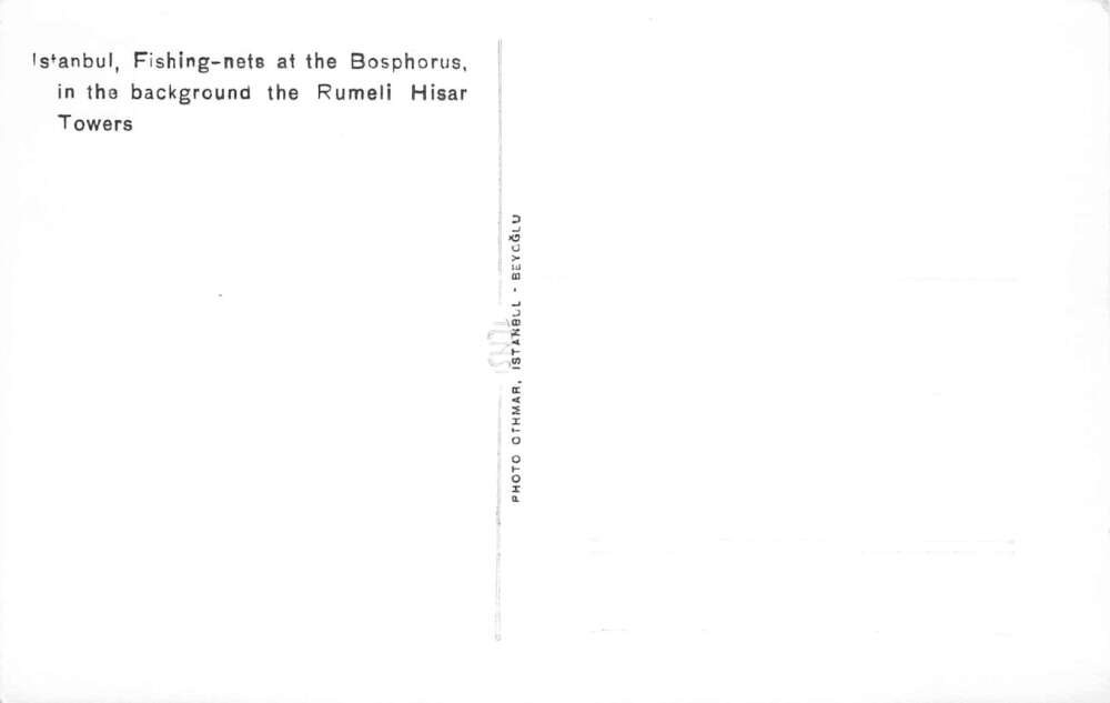 Istanbul Turkey Fishing Nets in Bosphorus River Real Photo Postcard AA101093 - Image 2