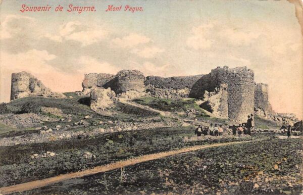 Smyrne Turkey Mont Pagus Ruins Vintage Postcard AA101095
