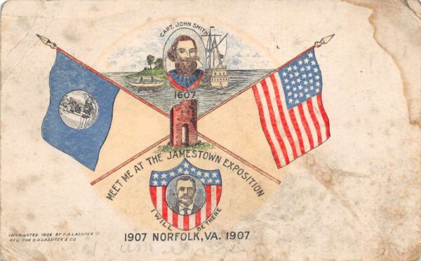 Norfolk Virginia Jamestown Expo Greetings Vintage Postcard AA101102