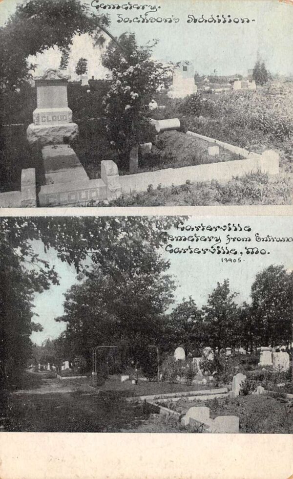 Cartersville Missouri Cemetery Views Vintage Postcard AA101108