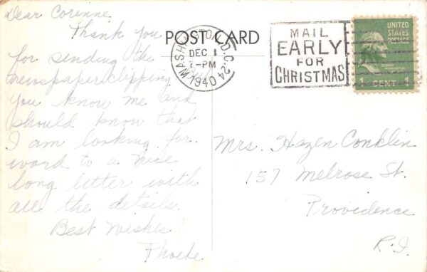 Washington DC Friends Meeting of Washington Vintage Postcard AA101113 - Image 2