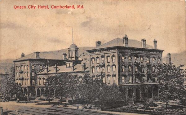 Cumberland Maryland Queen City Hotel Vintage Postcard AA101224
