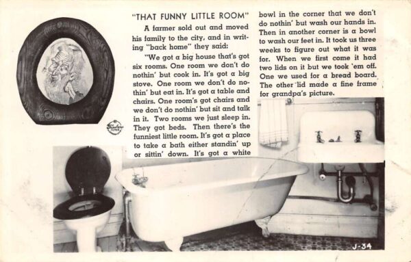 That Funny Little Room Bathroom Humor Frasher Real Photo Postcard AA101232