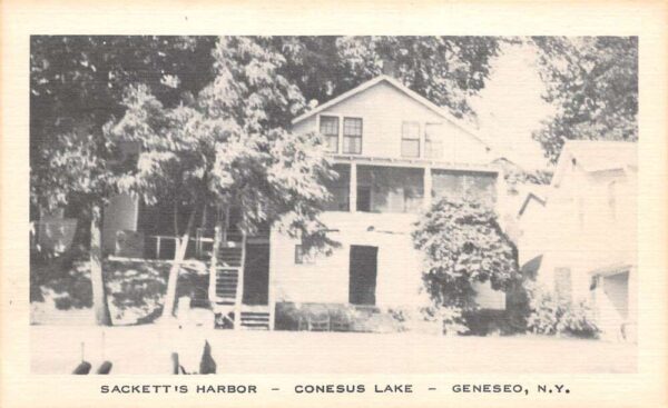 Geneseo New York Conesus Lake Sacketts Harbor Cottage Postcard AA101235