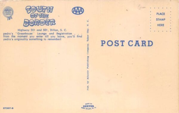 Dillon South Carolina South of the Border Pedro's Greenhouse Postcard AA101243 - Image 2