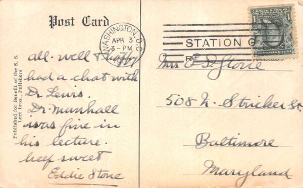 Washington DC Rhode Island Ave MP Church Vintage Postcard AA101248 - Image 2