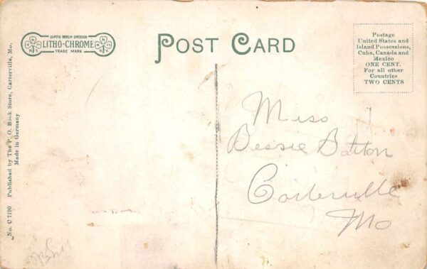 Carterville Missouri Lakeside Park Trolley Entrance Postcard AA101258 - Image 2