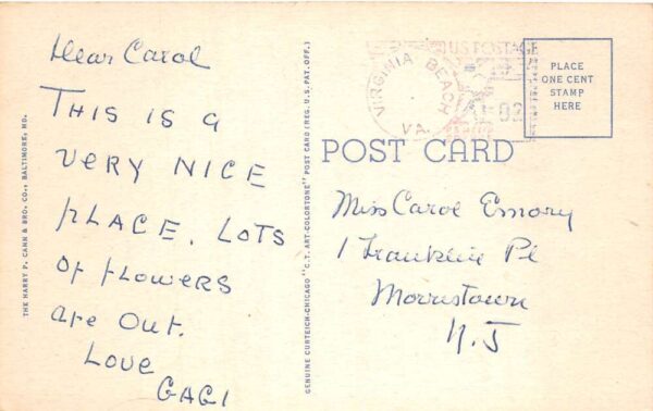 Virginia Beach Virginia Barcos Yacht Basin Linkhorn Bay Postcard AA101430 - Image 2