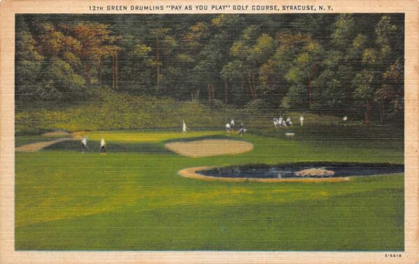 Syracuse New York Drumlins Country Club Golf Course 12th Green Postcard AA101433