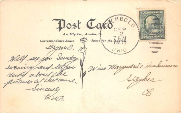 Archbold Ohio Farmers and Merchants Bank Vintage Postcard AA101448 - Image 2