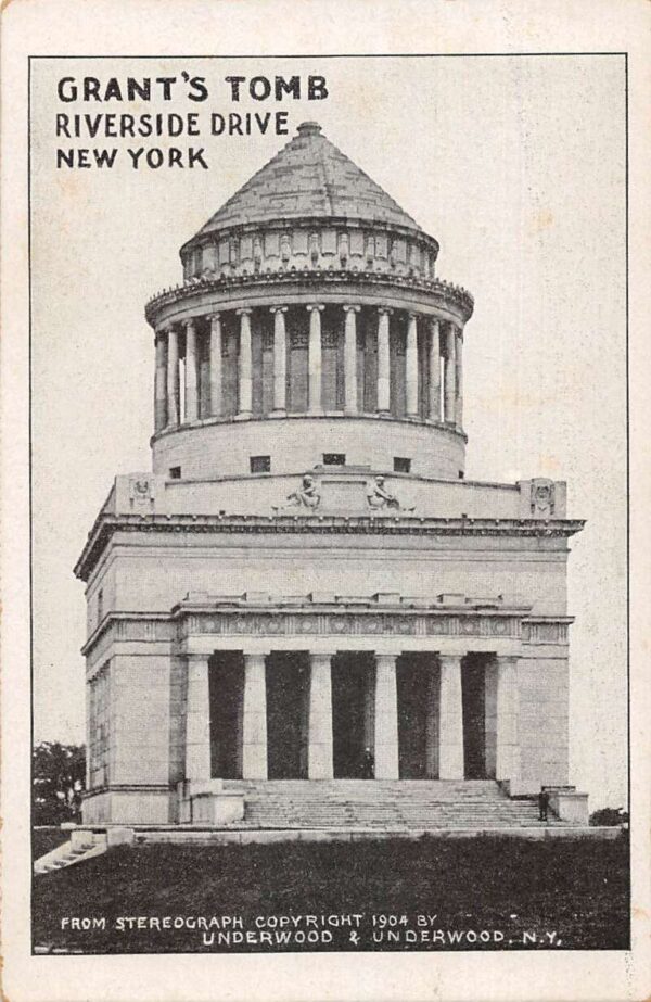 New York City Grants Tomb Riverside Drive Underwood Vintage Postcard AA101450