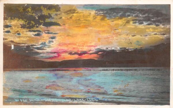 Bear Lake Idaho Sunset Scene Tinted Real Photo Vintage Postcard AA101451
