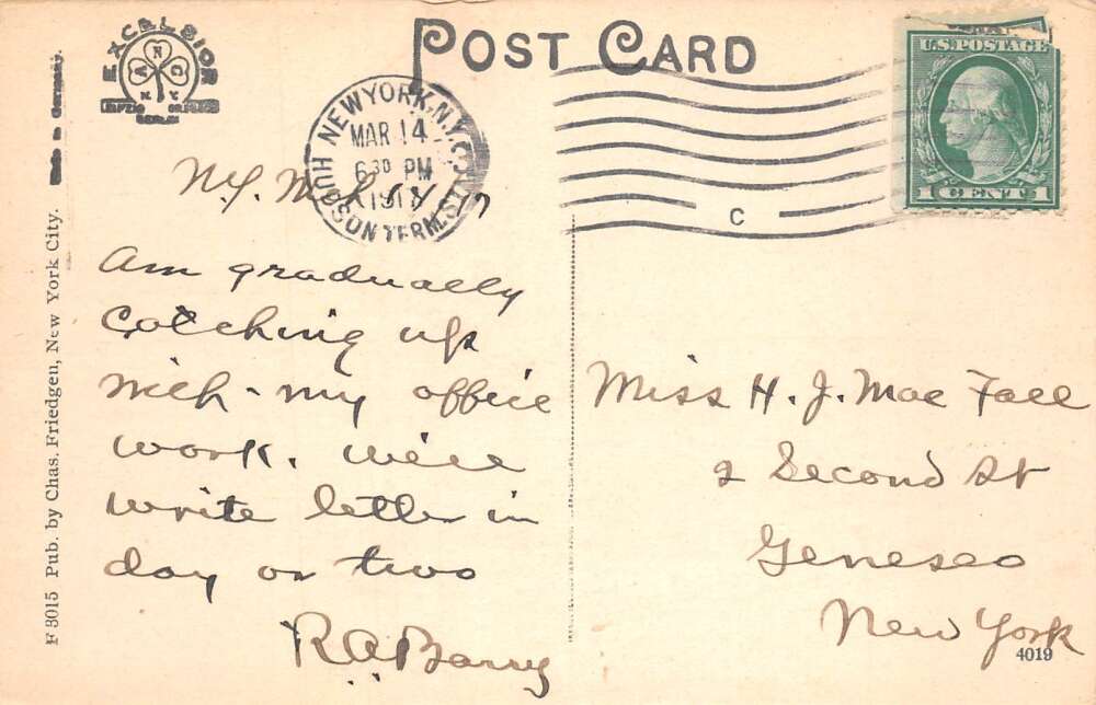 New York City Barnard College Vintage Postcard AA101458 - Image 2