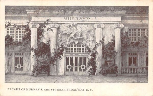 New York City Murray's Gentlemans cafe Facade Vintage Postcard AA101464