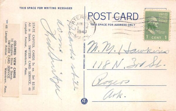 Hampton Beach New Hampshire Airplane on the Atlantic Switzer Card PC AA101467 - Image 2
